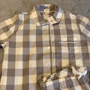 Jcrew Gray buffalo plaid pajamas